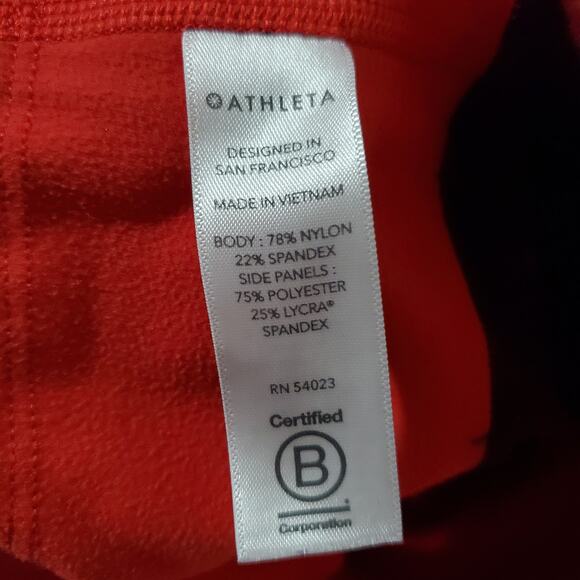 Athleta Asym Colorblock Tights Women's XS Red 7/8 Plush SuperSonic Activewear - Picture 12 of 14